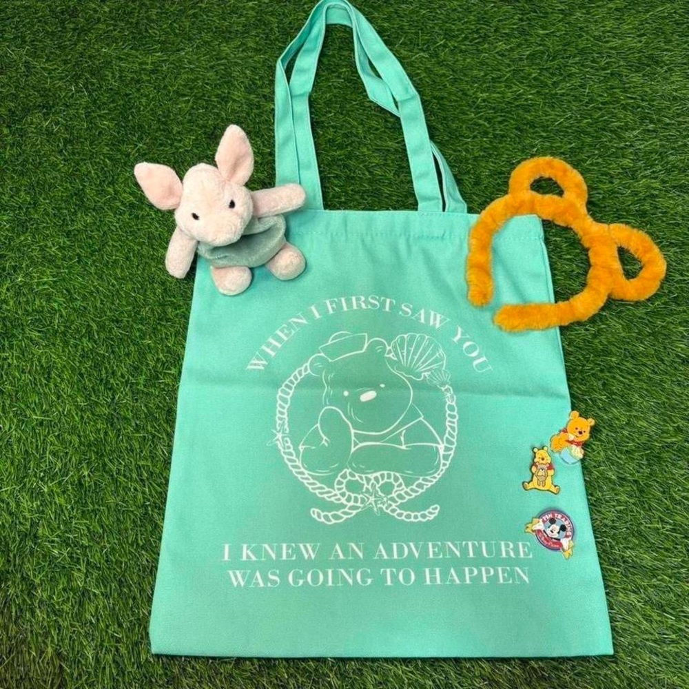Mint Green Winnie the Pooh Adventure Tote Bag